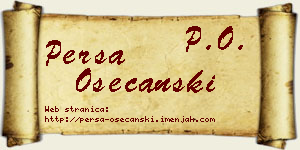Persa Osećanski vizit kartica